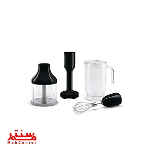 تصویر نشان‌دهنده مجموعه لوازم آشپزخانه با طراحی مدرن و جذاب برند SMEG است.